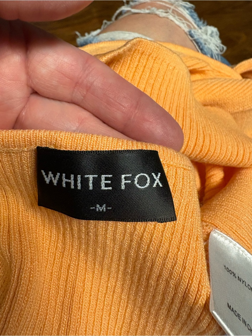 Women's Orange Ribbed Sweater